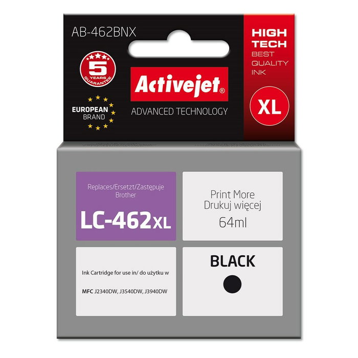 Cartouche d'Encre Compatible Activejet AB-462BNX Noir Cartouche d'Encre Compatible Activejet AB-462BNX Noir
