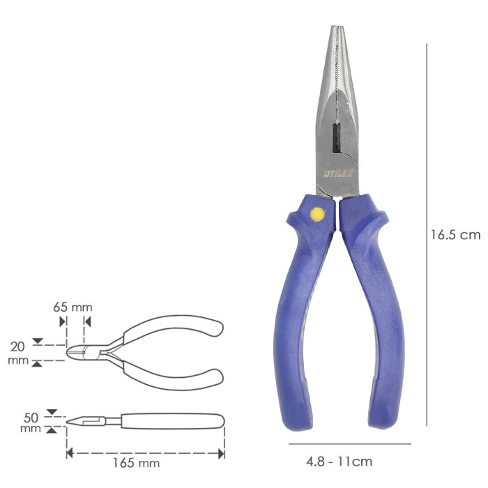 UTILEX Pince à bec droit 150 mm