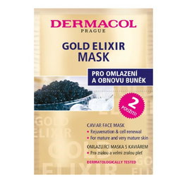 Dermacol Gold Elixir Masque Crème Visage Anti-Âge à l'Extrait de Caviar - Set Duo 2 x 8 g