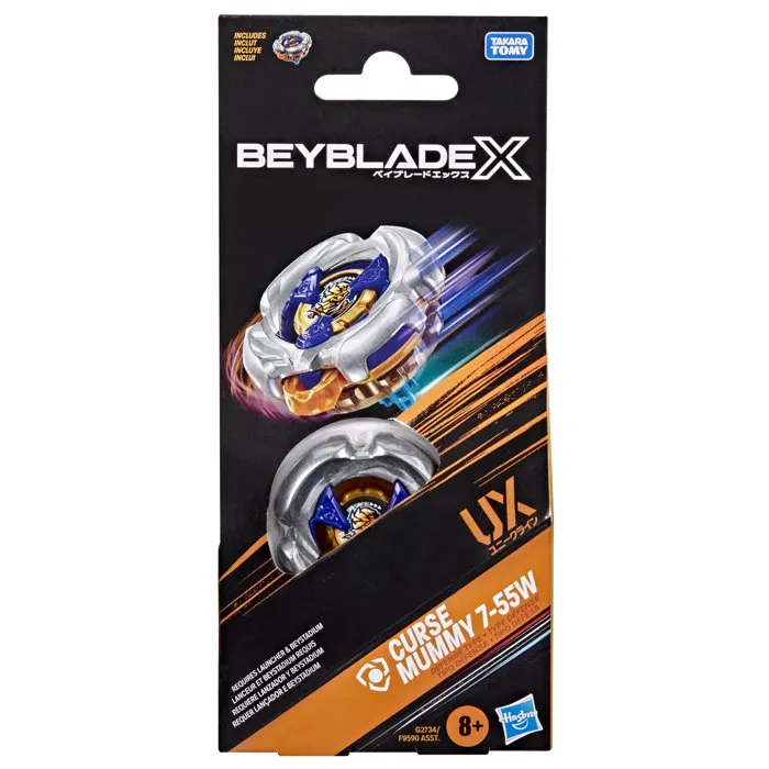 Beyblade X Booster Pack Curse Mummy 7-55W UX, Toupie de type défense Beyblade X Booster Pack Curse Mummy 7-55W UX, Toupie de type défense