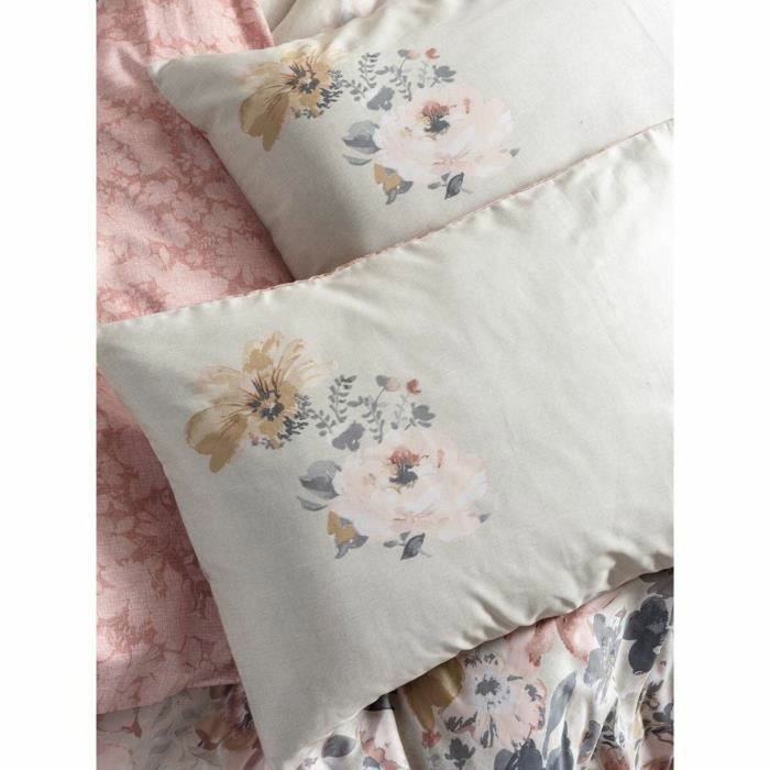 Parure de lit Satin King Poudre 220 x 240 cm avec 2 taies d'oreiller