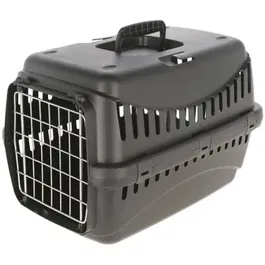 Kerbl Expedition Eco Box de Transport pour Chien et Chat 45 x 30 x 30 cm Plastique 100 % Recyclé Porte Métallique Sécurisée Noir