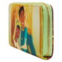 LOUNGEFLY Portefeuille Pochette Escena Princesa Tiana et le Crapaud Disney, fermeture zippée, 15x10 cm, 4 fentes pour cartes, intérieur assorti