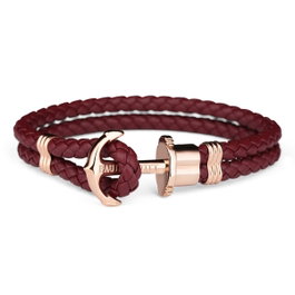 Paul Hewitt Bracelet en Cuir Rouge PH-L-R-DB-M