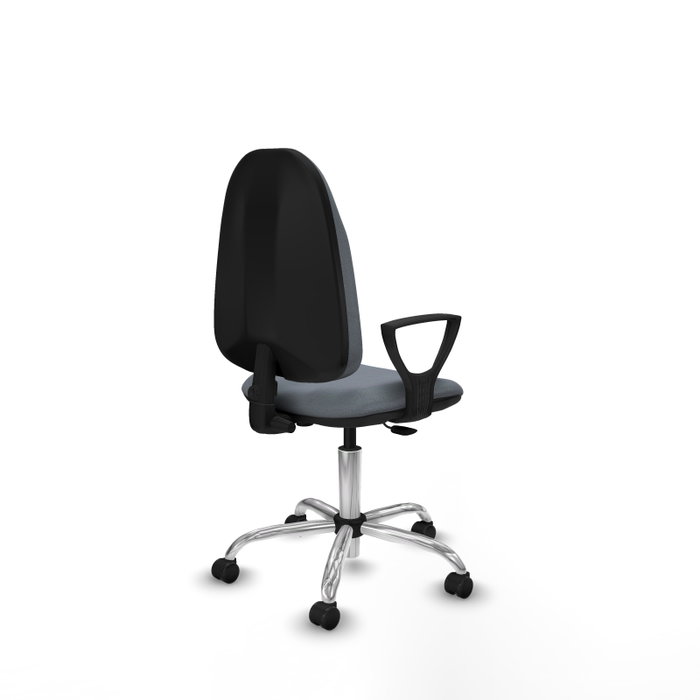 PIQUERAS Y CRESPO Chaise de bureau Algarra en tissu gris avec base chromée PIQUERAS Y CRESPO Chaise de bureau Algarra en tissu gris avec base chromée