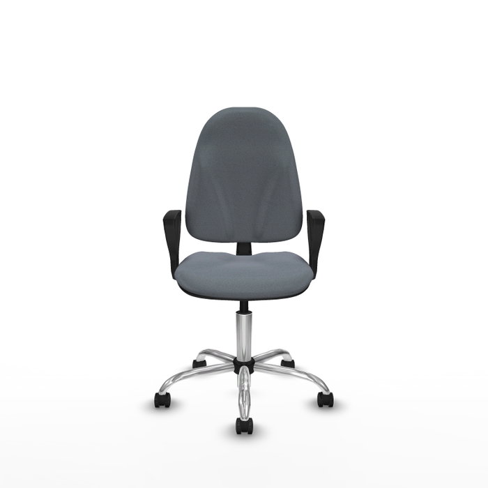 PIQUERAS Y CRESPO Chaise de bureau Algarra en tissu gris avec base chromée PIQUERAS Y CRESPO Chaise de bureau Algarra en tissu gris avec base chromée