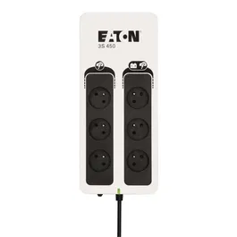 Eaton 3S 450 FR 3S450F - Onduleur Off-line, Multiprise Parafoudre avec 6 Prises FR (3 Ondulées/Parafoudre + 3 Parafoudre), 450VA/270W, Garantie 2 Ans
