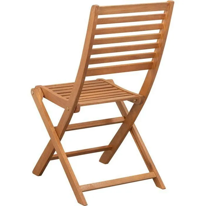 EDEN - Lot de 4 chaises de jardin pliantes en bois d'eucalyptus certifié FSC - Dimensions 57.5 x 46.5 x H90 cm EDEN - Lot de 4 chaises de jardin pliantes en bois d'eucalyptus certifié FSC - Dimensions 57.5 x 46.5 x H90 cm