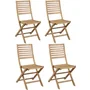 EDEN - Lot de 4 chaises de jardin pliantes en bois d'eucalyptus certifié FSC - Dimensions 57.5 x 46.5 x H90 cm