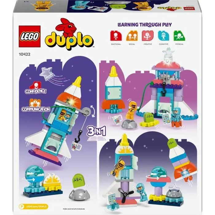 Lego 10422 DUPLO Aventura en el Transbordador Espacial 3 en 1 Juguete de Construcción de Cohetes Juego Educativo Lego 10422 DUPLO Aventura en el Transbordador Espacial 3 en 1 Juguete de Construcción de Cohetes Juego Educativo