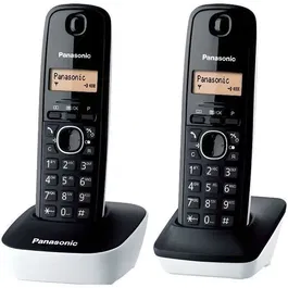 Panasonic KX-TG1612FRW - Téléphone sans fil DECT Duo (2 combinés) - Écran éclairé - Communication identifiée - Blanc