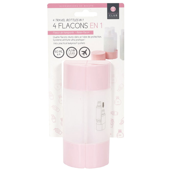 Cosmetic Club Frasco Transportar 4 en 1, 4 x 60 ml Cosmetic Club Frasco Transportar 4 en 1, 4 x 60 ml