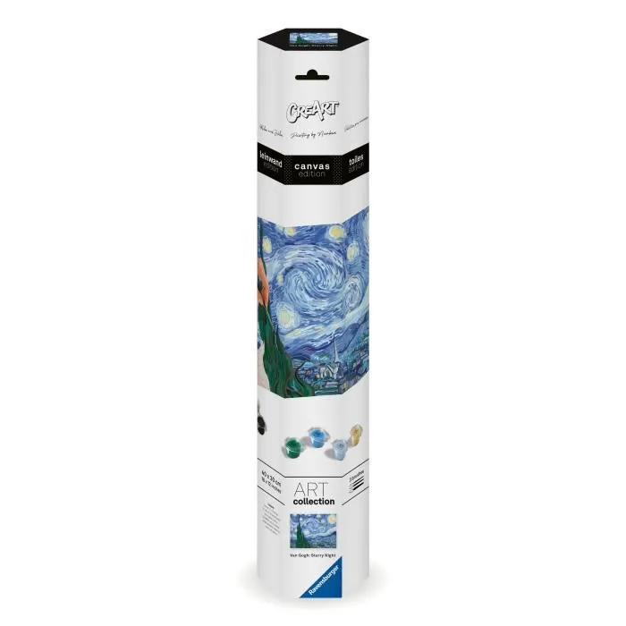 Ravensburger 23915 CreArt Peinture par numéros Toile 30x40 cm Van Gogh La Nuit étoilée - Kit complet pour adultes dès 14 ans