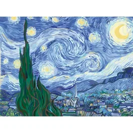 Ravensburger 23915 CreArt Peinture par numéros Toile 30x40 cm Van Gogh La Nuit étoilée - Kit complet pour adultes dès 14 ans