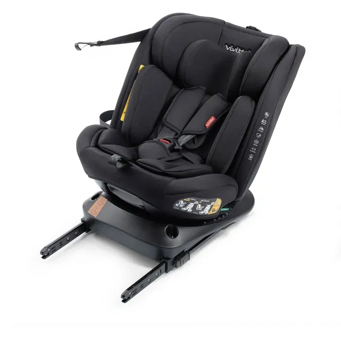 Babyauto Garaia Vivitta Siège auto pivotant et inclinable Groupe 0/1/2/3 (40-150 cm) avec Isofix et Top Tether - Noir