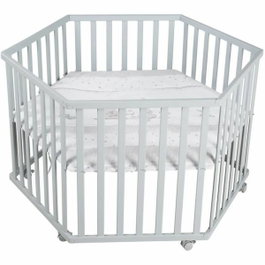 Roba Parc bébé évolutif hexagonal Sternenzauber - Gris taupe - Motif Éléphants