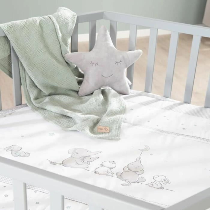 Roba Parc bébé évolutif hexagonal Sternenzauber - Gris taupe - Motif Éléphants