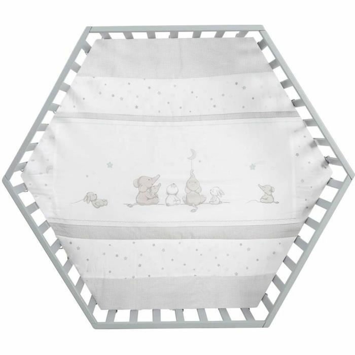 Roba Parc bébé évolutif hexagonal Sternenzauber - Gris taupe - Motif Éléphants