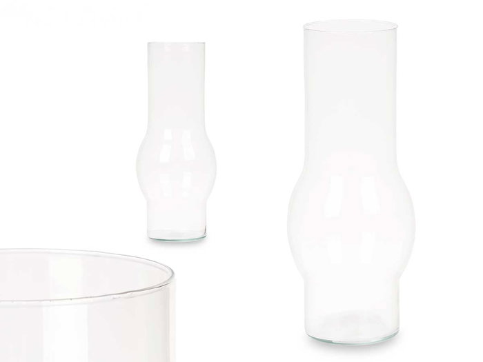 GIFTDECOR Vase Sphérique Haut et Étroit en Verre Transparent
