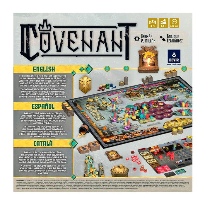 Devir Covenant Jeu de Société Stratégique – Gestion de Ressources, Placement de Tuiles, 1-4 Joueurs, 14+ Ans Devir Covenant Jeu de Société Stratégique – Gestion de Ressources, Placement de Tuiles, 1-4 Joueurs, 14+ Ans