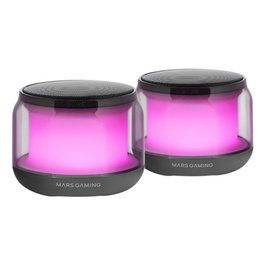 Mars Gaming MS-AURA Enceintes Bluetooth RGB 15W, Connectivité Bluetooth 5.3, Jack 3.5mm, USB, Idéales pour Gaming, Noir