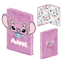 Carnet A5 Stitch Disney avec couverture en peluche - 21x14,8x2 cm