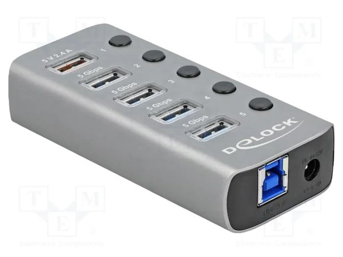 DELOCK Hub USB 7 ports 5Gbps gris DELOCK Hub USB 7 ports 5Gbps gris