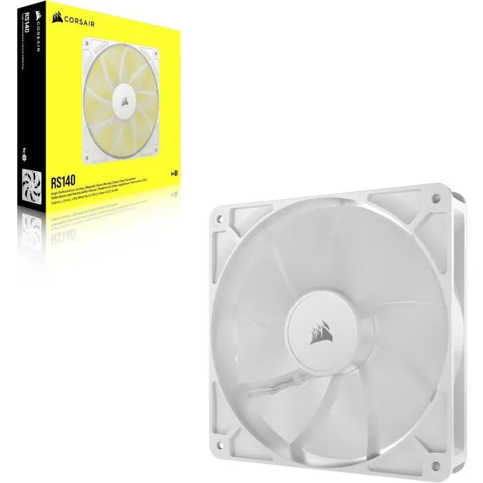 Corsair RS140 - Ventilateur pour PC 140 mm, PWM, Blanc, Refroidissement silencieux