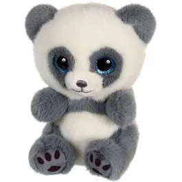 GIPSY TOYS - Peluche Panda CUTYDOOS 13 cm Gris - Collection PING - Texture Douce et Yeux Pailletés