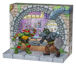 Playmates Les Tortues Ninja: Remastered figurines Raphael vs. Rocksteady