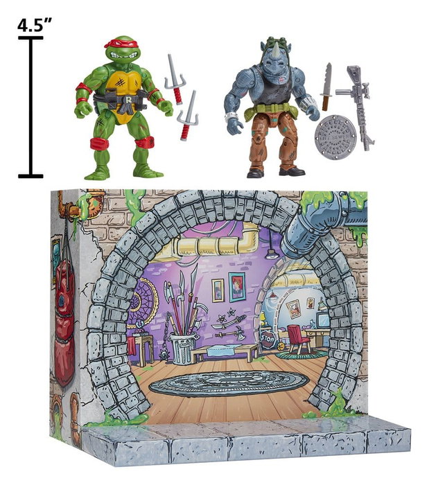 Playmates Les Tortues Ninja: Remastered figurines Raphael vs. Rocksteady