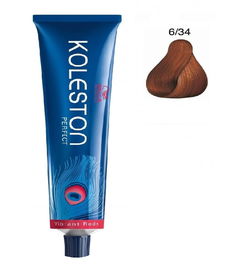 Wella Professionals Koleston Perfect - Teinture capillaire permanente 6/34 Dark Blonde Golden Red - Blond foncé rouge doré - 60 ml
