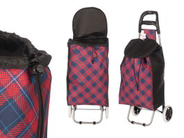 Kinvara Chariot de Courses 2 Roues 88x8x35 cm Métal Plastique Tissu 33 L Bleu Rose (Set de 6)