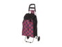 Kinvara Chariot de Courses 2 Roues 88x8x35 cm Métal Plastique Tissu 33 L Bleu Rose (Set de 6)