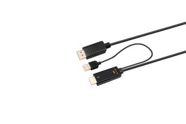 MicroConnect Câble Convertisseur HDMI vers DisplayPort 4K 2 m avec Alimentation USB, Conforme HDCP 1.4 et DisplayPort 1.2