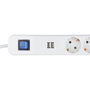 Rev Multiprise ICE 3 prises de terre, 2 USB-A, blanc, 1,4 m