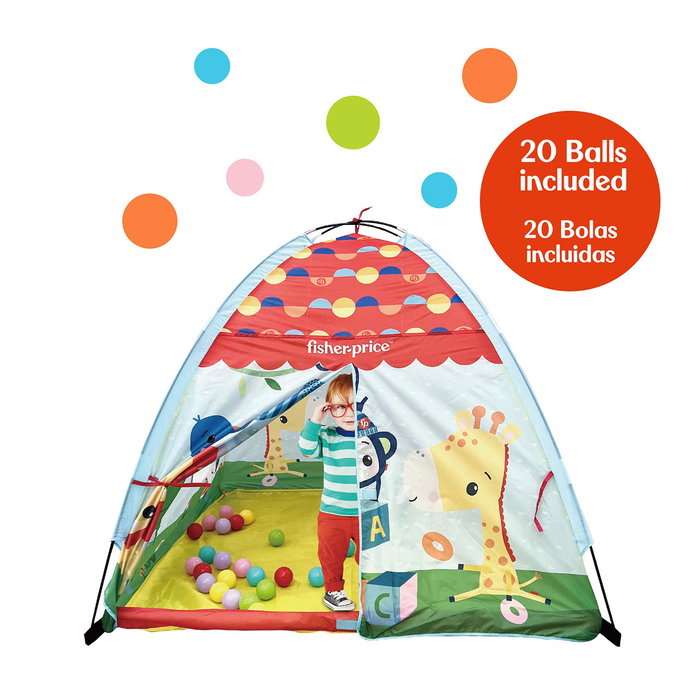 Fisher-Price Tente forêt XL pliable avec 20 balles - Tente de jeu d'intérieur/extérieur avec activités, pour enfants dès 2 ans (64x42x82 cm) Fisher-Price Tente forêt XL pliable avec 20 balles - Tente de jeu d'intérieur/extérieur avec activités, pour enfants dès 2 ans (64x42x82 cm)