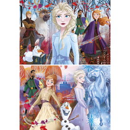 Clementoni Puzzle Maxi Frozen Disney 2 - 2 Puzzles de 20 Pièces - Taille 27 x 19 cm