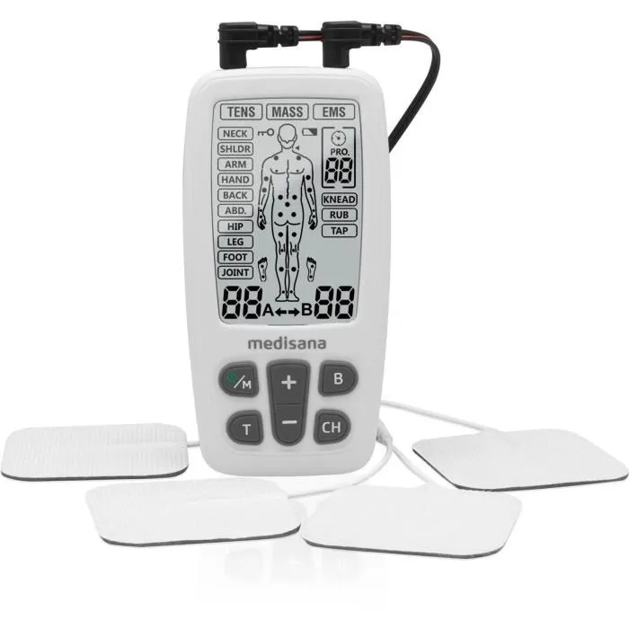 Medisana TT 200 - Appareil de thérapie contre la douleur 3 en 1 (TENS/EMS/Massage) avec 22 programmes, Blanc Medisana TT 200 - Appareil de thérapie contre la douleur 3 en 1 (TENS/EMS/Massage) avec 22 programmes, Blanc