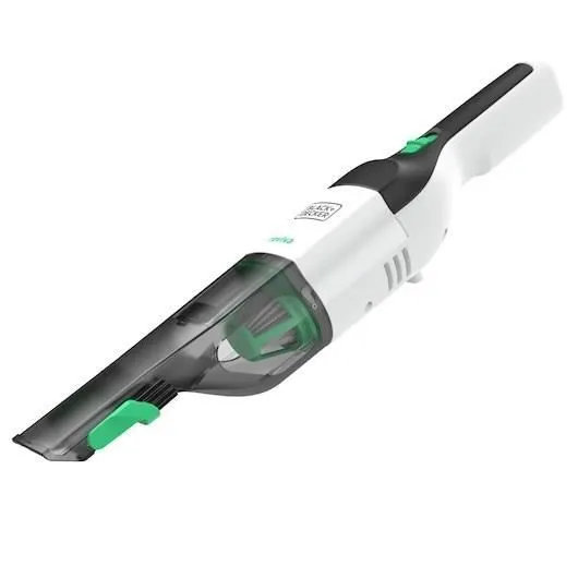 Black + Decker Aspirateur à main REVHV8C-QW REVIVA 7,2V 2,0 Ah Poussière Sans base Blanc/vert Black + Decker Aspirateur à main REVHV8C-QW REVIVA 7,2V 2,0 Ah Poussière Sans base Blanc/vert