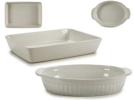 VESSIA Grande Bandeja en Porcelaine Blanche, Lot de 6