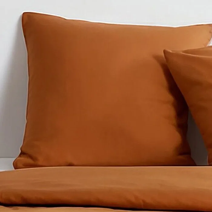 Today Essential - Parure de lit 2 personnes effet lavé caramel - Housse de couette 220x240 cm et taies 63x63 cm - 100% polyester