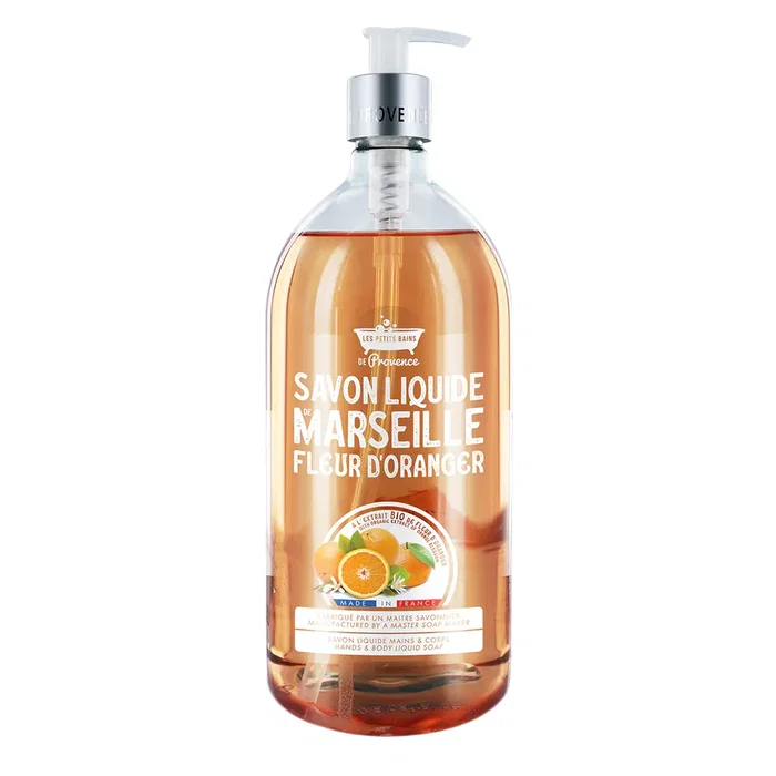 Les Petites Bains de Provence Savon liquide Fleur d'oranger 1000 ml Les Petites Bains de Provence Savon liquide Fleur d'oranger 1000 ml