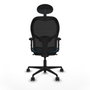 Piqueras y Crespo Chaise de Bureau avec Appui-tête Jorquera 2D036N1 Noir Vert pétrole