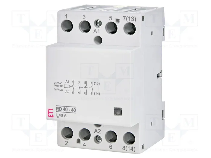 ETI POLAM Contacteur 4 pôles RD 40A 24VAC/24VDC ETI POLAM Contacteur 4 pôles RD 40A 24VAC/24VDC