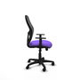 Chaise Alocén Synchro 3 positions tissu Violet Maille Noir Structure polyamide noire Accoudoir 1D Sans appui-tête Roulettes en nylon 50 mm