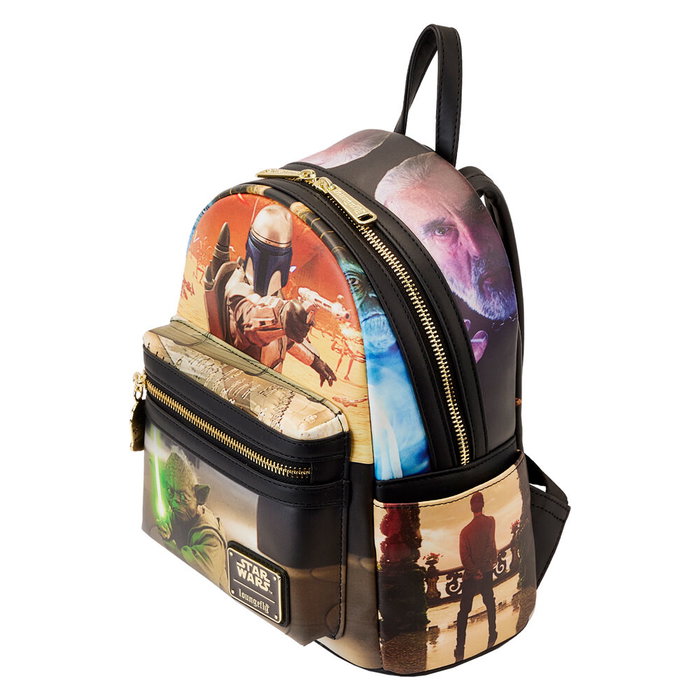 LOUNGEFLY Mochila Sac à dos 26 cm Star Wars L'Attaque des Clones Episode II, Taille 22.5x26.25x11.25 cm en simili-cuir PU, bretelles réglables LOUNGEFLY Mochila Sac à dos 26 cm Star Wars L'Attaque des Clones Episode II, Taille 22.5x26.25x11.25 cm en simili-cuir PU, bretelles réglables