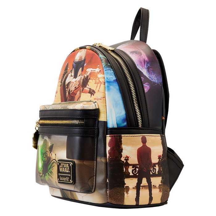 LOUNGEFLY Mochila Sac à dos 26 cm Star Wars L'Attaque des Clones Episode II, Taille 22.5x26.25x11.25 cm en simili-cuir PU, bretelles réglables LOUNGEFLY Mochila Sac à dos 26 cm Star Wars L'Attaque des Clones Episode II, Taille 22.5x26.25x11.25 cm en simili-cuir PU, bretelles réglables