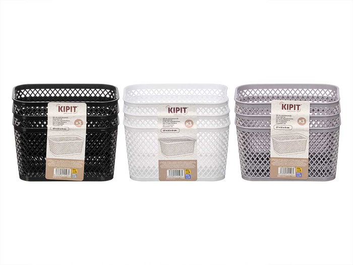 KIPIT Lot de 3 organisateurs rectangulaires assortis