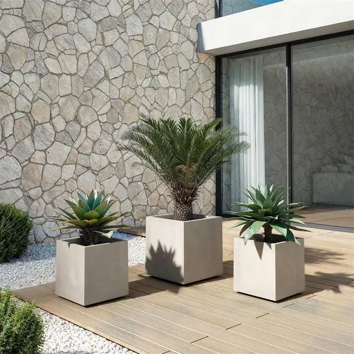 Artevasi Pot de fleurs Sydney 40 cm - 31 L - Gris Clair - Dimensions 39.5 x 395 x 43 cm